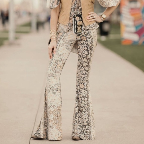 Judith March Pants - Judith March Boho Persian Suede Bell Bottom Pants